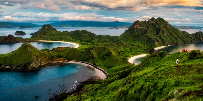 Picturesque view of Trobriand islands surrounded by the sea and ocean.