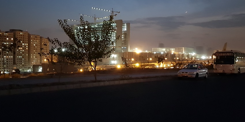 A major roadway leading to the Iran Mall in Tehran, biggest shopping mall in asia