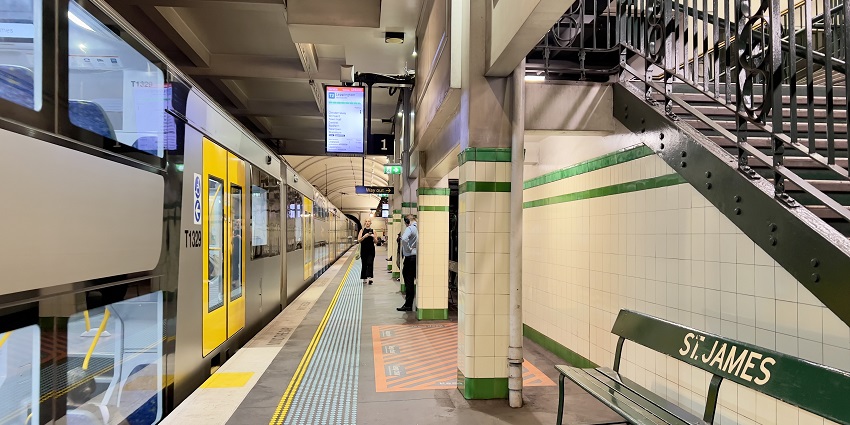 View of St James Station to reach Sydney Tower Eye in Australia.