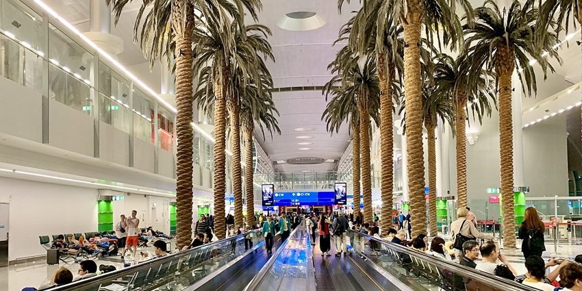 The exquisite interior of the Dubai International Airport.