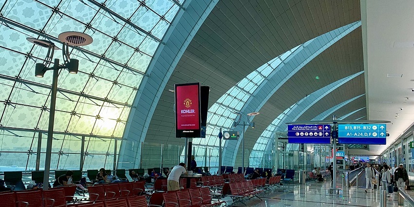 Dubai International Airport is connected to major cities worldwide.