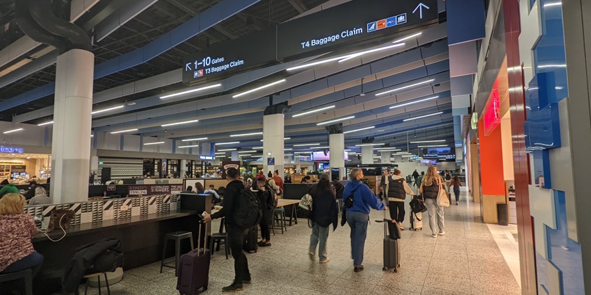 Image of Terminal 4 at Melbourne Airport in Australia, showcasing its modern interior design.
