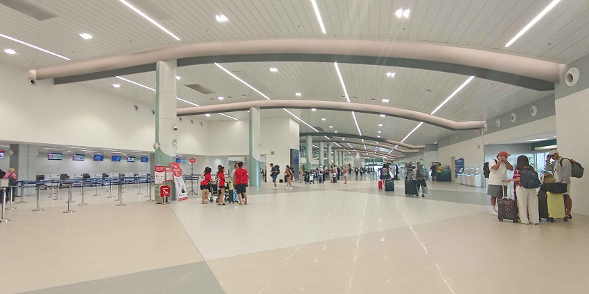Inside the Krabi Airport terminal, a taxi from here makes the Tiger cave temple easily accessible