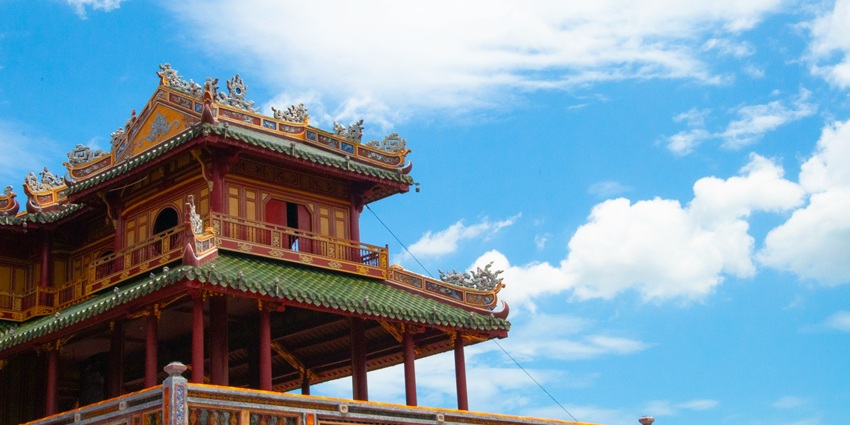 A view of a majestic landmark in Hue, one of the best places to visit in Vietnam in May.