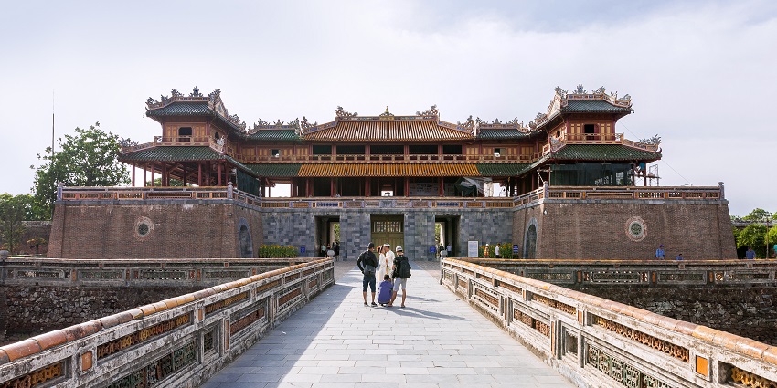 An image showing the Meridian Gate in Hue, one of the top places to visit in Vietnam.
