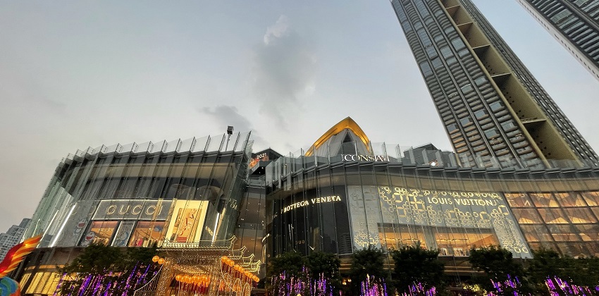 ICONSIAM in Bangkok decorated for Chinese New Year, showcasing its festive ambience.