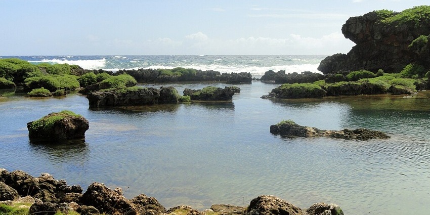 Majestic view of the natural pool, this spot in the Guam travel guide offers a rejuvenating experience