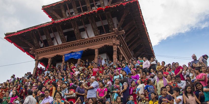 An image showing Indra Jatra during Indra Puja, celebrated as a unique Indian festival.