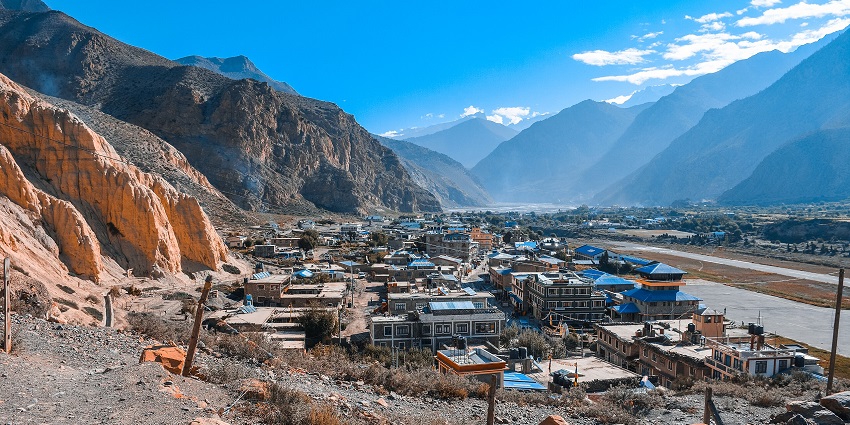Jomsom, Nepal, is a gateway to the deepest valley in the world with Himalayan views