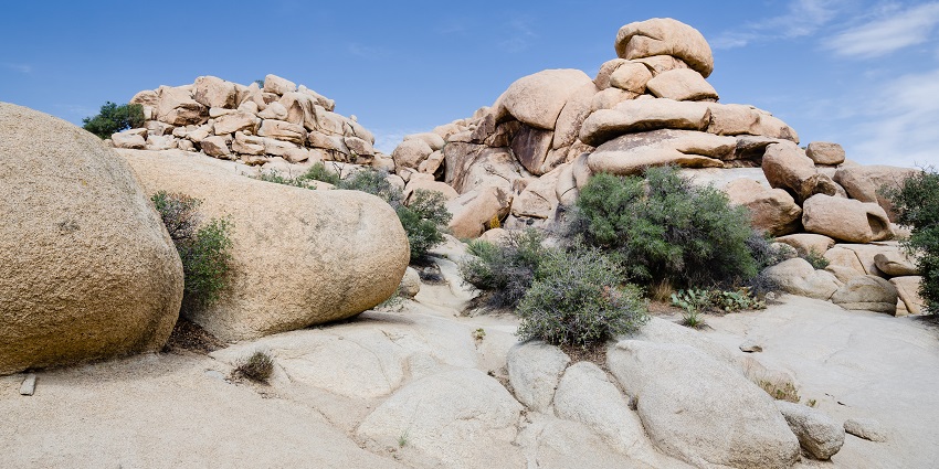Rock formation near Barker Dam in Joshua Tree National Park, showcasing unique geology
