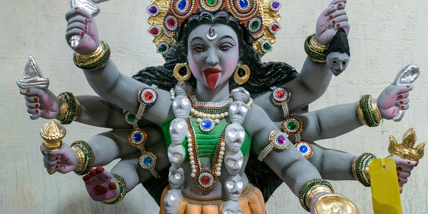 An image showing Kali Puja rituals, an important event in the festival calendar of India.