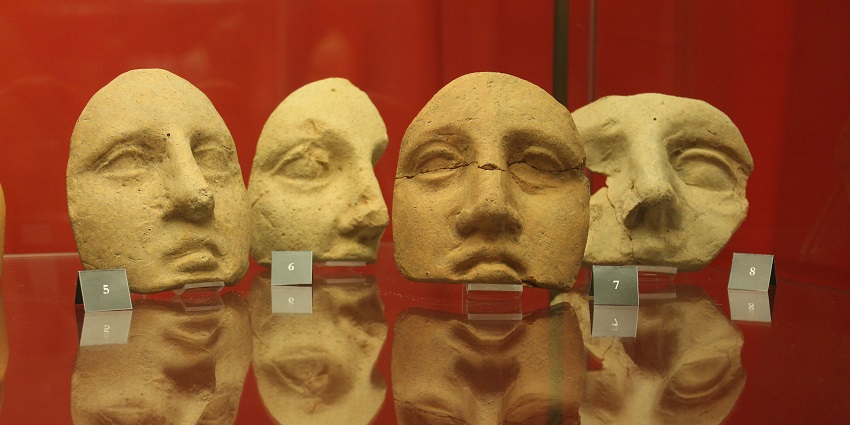 Antique Indus Valley mask, exhibits at Museum, a popular destination to visit.