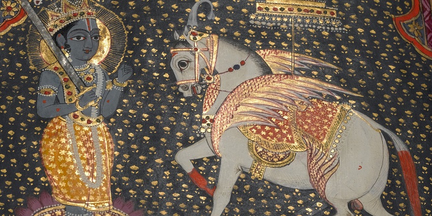 An image depicting the ten avatars of Lord Vishnu, the tenth of which is the Kalki, who is worshiped during the Kalki Jayanti.