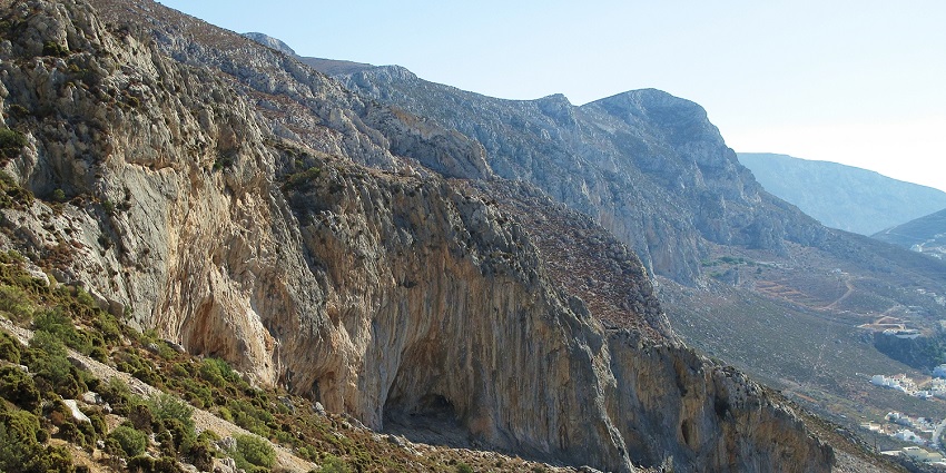 Limestone cliffs at Kalymnos' Odyssey sector, a top outdoor rock climbing spot for all