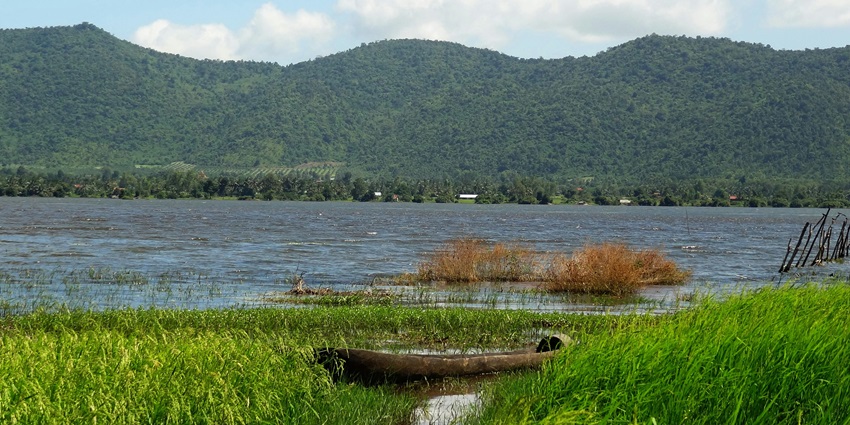 A breathtaking view of Kampot's riverside, a hidden gem among Cambodia tourist places list for a honeymoon