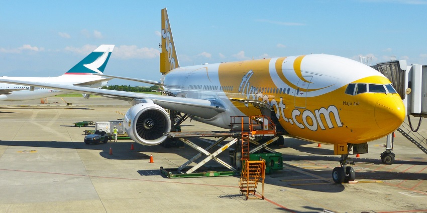 An aeroplane is undergoing maintenance at Kang Airport, one of the airports in Botswana