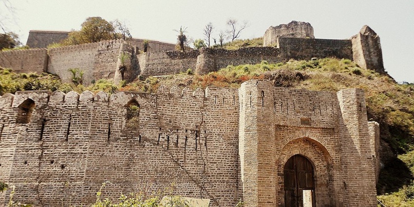 View of the remains of the Kangra’s ancient fort, one of the oldest forts in India