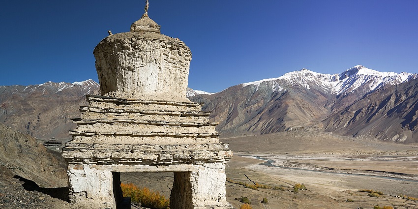 An image of inside entrance of Karsha Gompa, Karsha Gustor Festival is celebrated here
