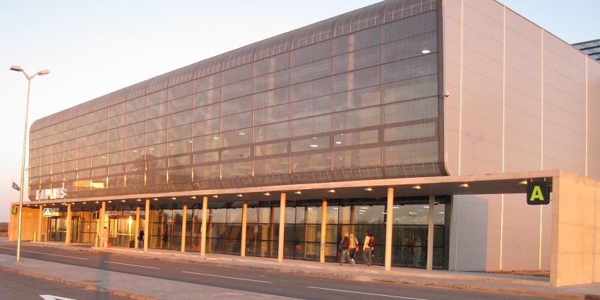 A grand view of the beautiful exterior of the huge Kaunas International Airport (KUN).
