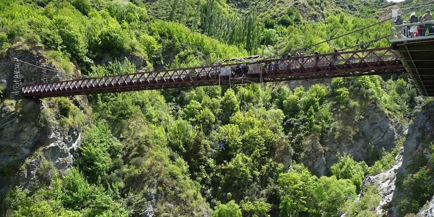 Kawarau Bridge adds history, thrill, and stunning surroundings to couple bungee jumping