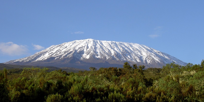 An image of Mt. Kilimanjaro, known as one of the Popular trekking places in August.