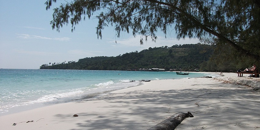 An image of Koh Rong Island, a famous place near Sihanoukville, with its coastal area.