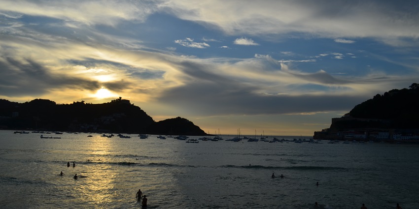 The urban beaches in Europe in San Sebastián, known for its crescent-shaped bay