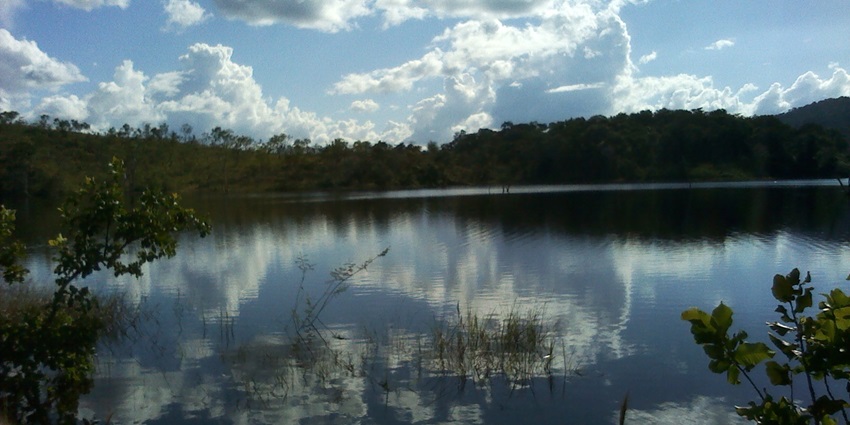 One of the most beautiful artificial lakes of Venezuela, a bird view of the lake Guri.