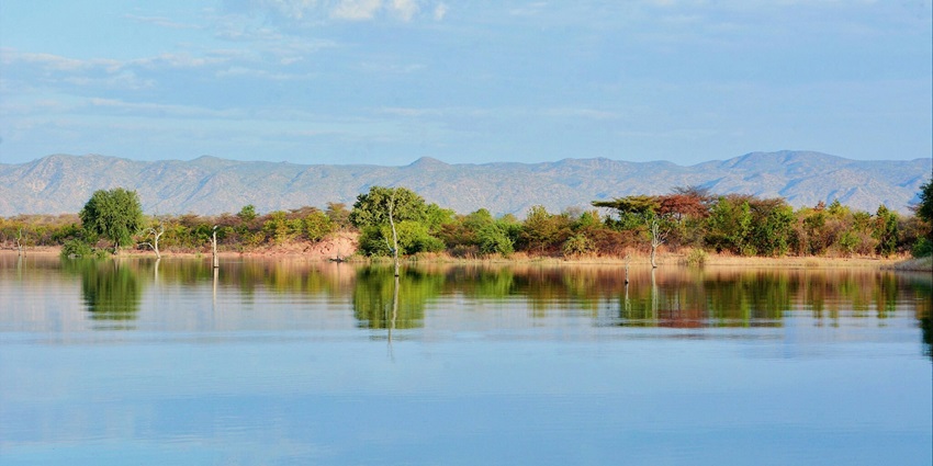 A beautiful view of Kariba Lake, is one of the world's largest man-made lakes.