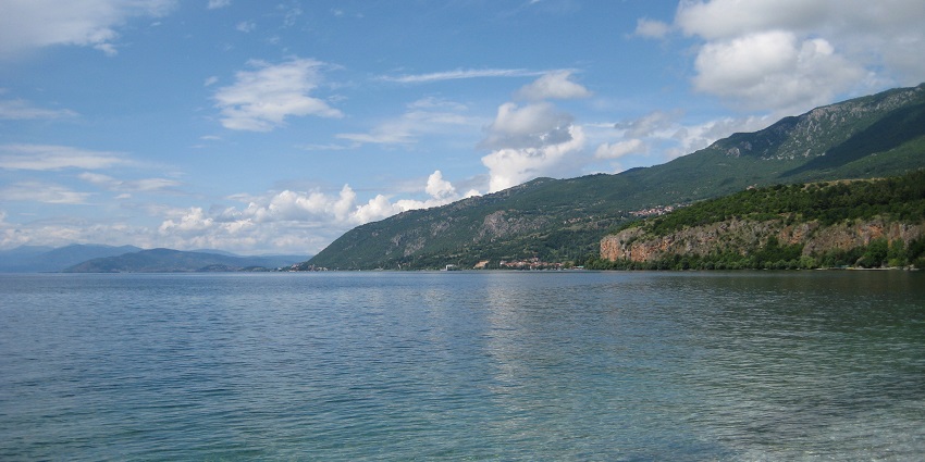 A view of the surrounding shores of the beautiful Lake Ohrid.