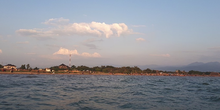 A surprising sunset on the world's longest freshwater lake Tanganyika Lake.
