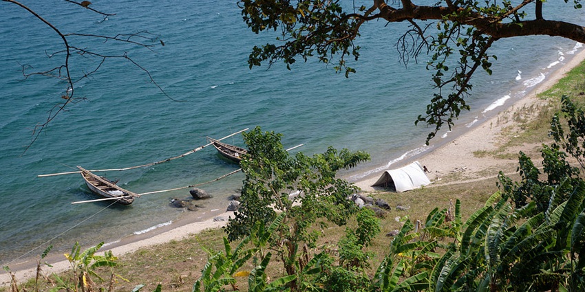 An image of the crystal-clear waters of Lake Tanganyika, one of the biggest lakes in Africa