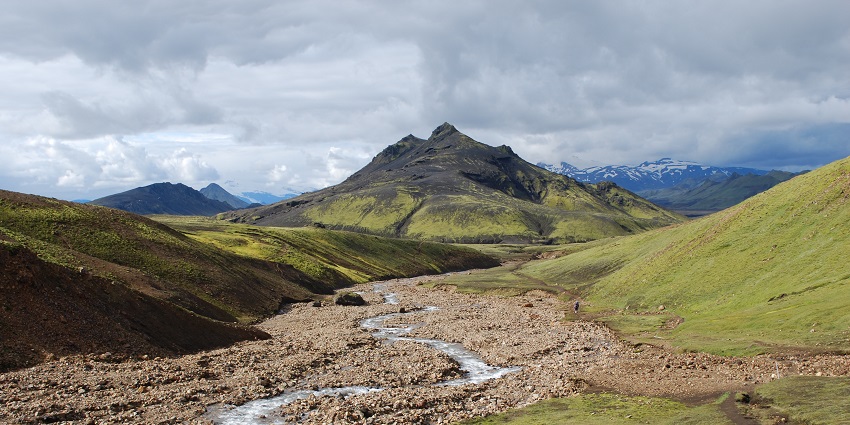 Laugavegur Trail in Iceland offers surreal landscapes, hot springs, and lava fields