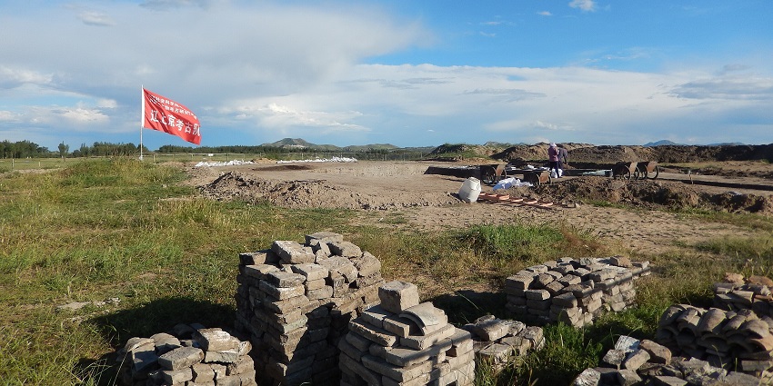 View of the Liao Dynasty Ancient City Ruins near the smallest lake in the world