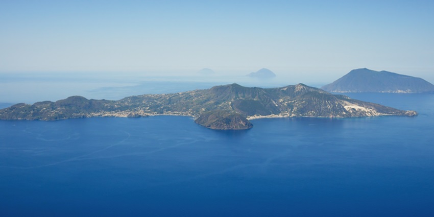 A stunning aerial view of Lipari which is one of the islands in Italy for honeymoon.
