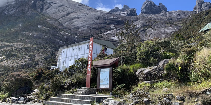 An early morning image of rest houses perched at a higher elevation at Mount Kinabalu