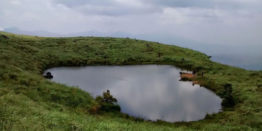The Chembra Lake is situated along the trekking route of Chembra Peak in Wayanad.