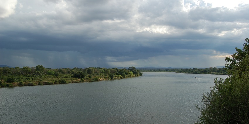 Image of Lower Zambezi, Zambia around body of water surrounded by lush greenery
