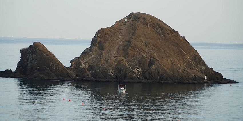 Snoopy Island, off Fujairah's coast, a rocky islet known for snorkelling and coral reefs