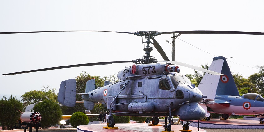 An important Helicopter displayed at the open-air gallery at Naval Aviation Museum