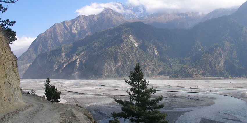 Kali Gandaki Gorge, deepest valley in the world, cutting through the mighty Himalayas