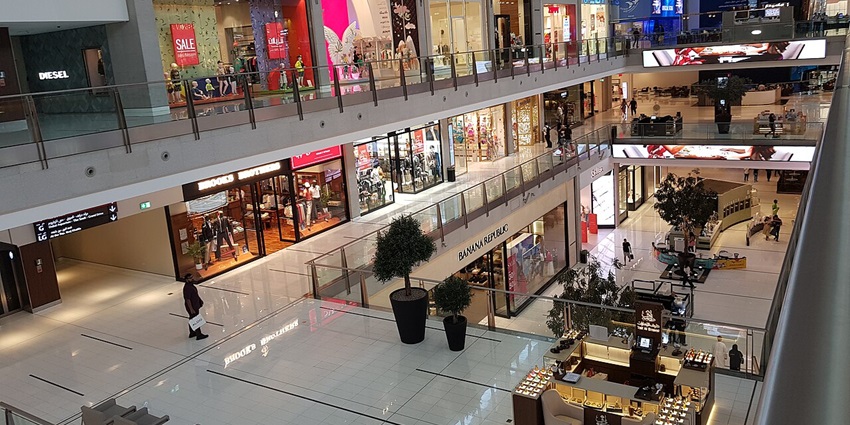 Beuatiful view of the Interiors of Dubai mall, the largest shopping mall in the world