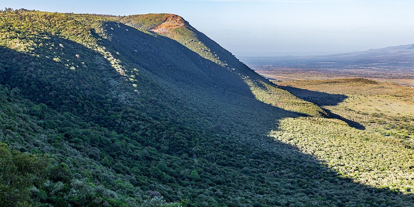 A beautiful view of the sky and the mountain area and the Great Rift Valley in Kenya