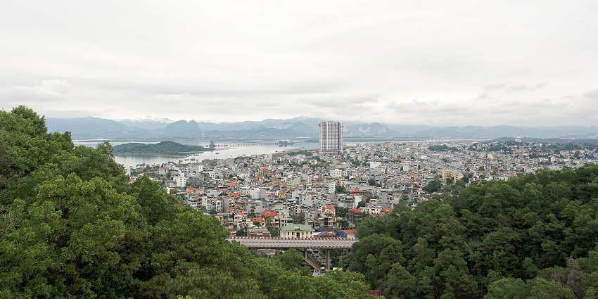 A picture of Sun World Halong Complex with Halong Bay in the background