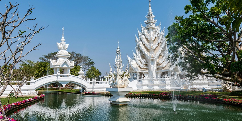 Majestic view of the famous temple in the city with the clear blue sky in the background