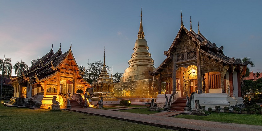 Image showing Wat Phra Sing in Chiang Mai, featuring its traditional temple architecture.