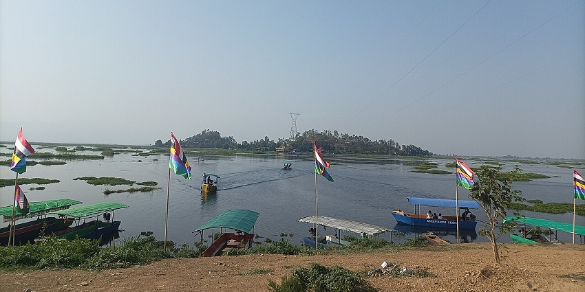 A breathtaking landscape justifying the serene location of the floating lake in the world.