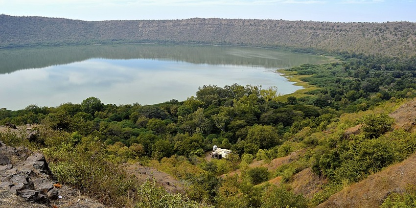 An image of the stunning Lonar Lake, a unique saline crater lake in Maharashtra