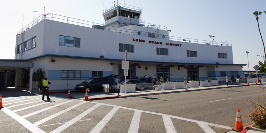 A glimpse of the Long Beach Airport, one of the top airports in Los Angeles, California.