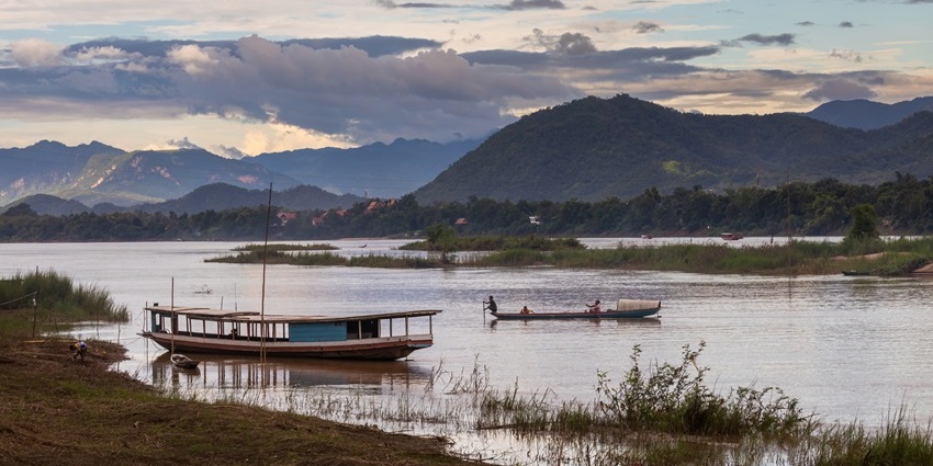 A beautiful landscape at Luang Prabang in Laos, a tourist attractions in June in Asia